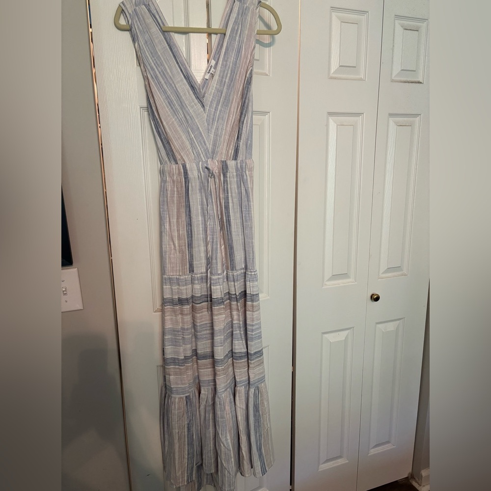 Splendid Blue and White Striped Maxi Dress